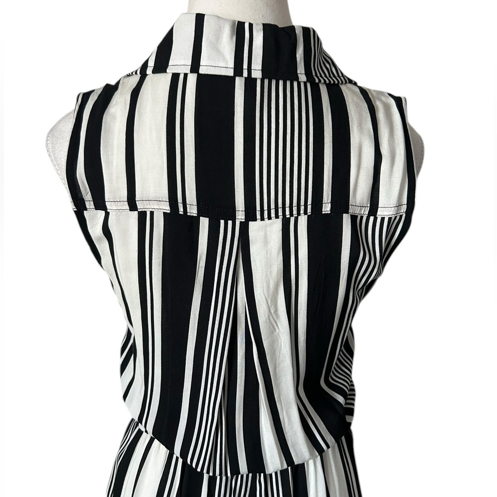 Bebop Black and White Striped Button Down Jumpsuit S - Picture 6 of 13